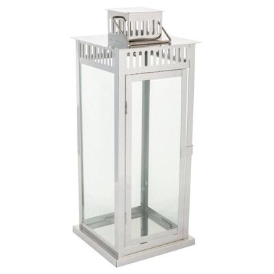 Stainless steel and glass lantern reference: 18749