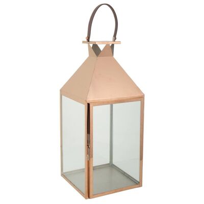 Stainless steel and glass lantern reference: 18750