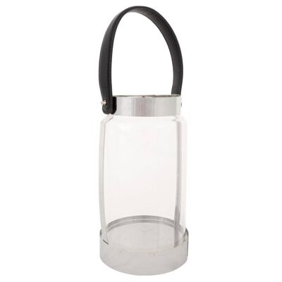 Stainless steel and glass lantern reference: 18755
