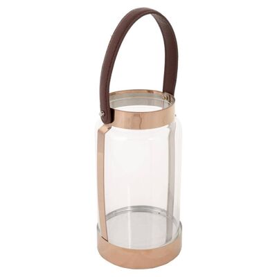 Stainless steel and glass lantern reference: 18756