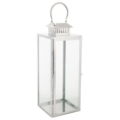 Stainless steel and glass lantern reference: 18748