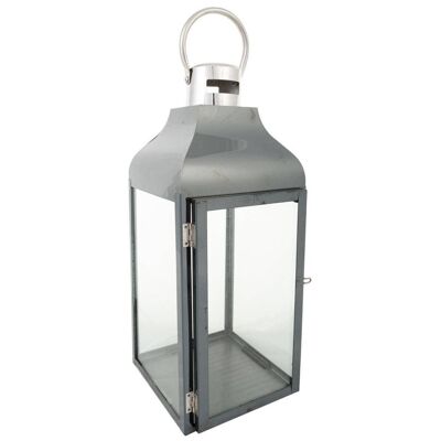 Stainless steel and glass lantern reference: 18753