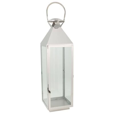 STAINLESS STEEL AND GLASS LANTERN 28.5x27.5x94h cm reference:18747