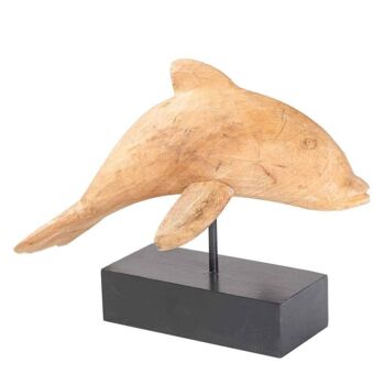 Figurine dauphin en bois avec support référence : 13897 1