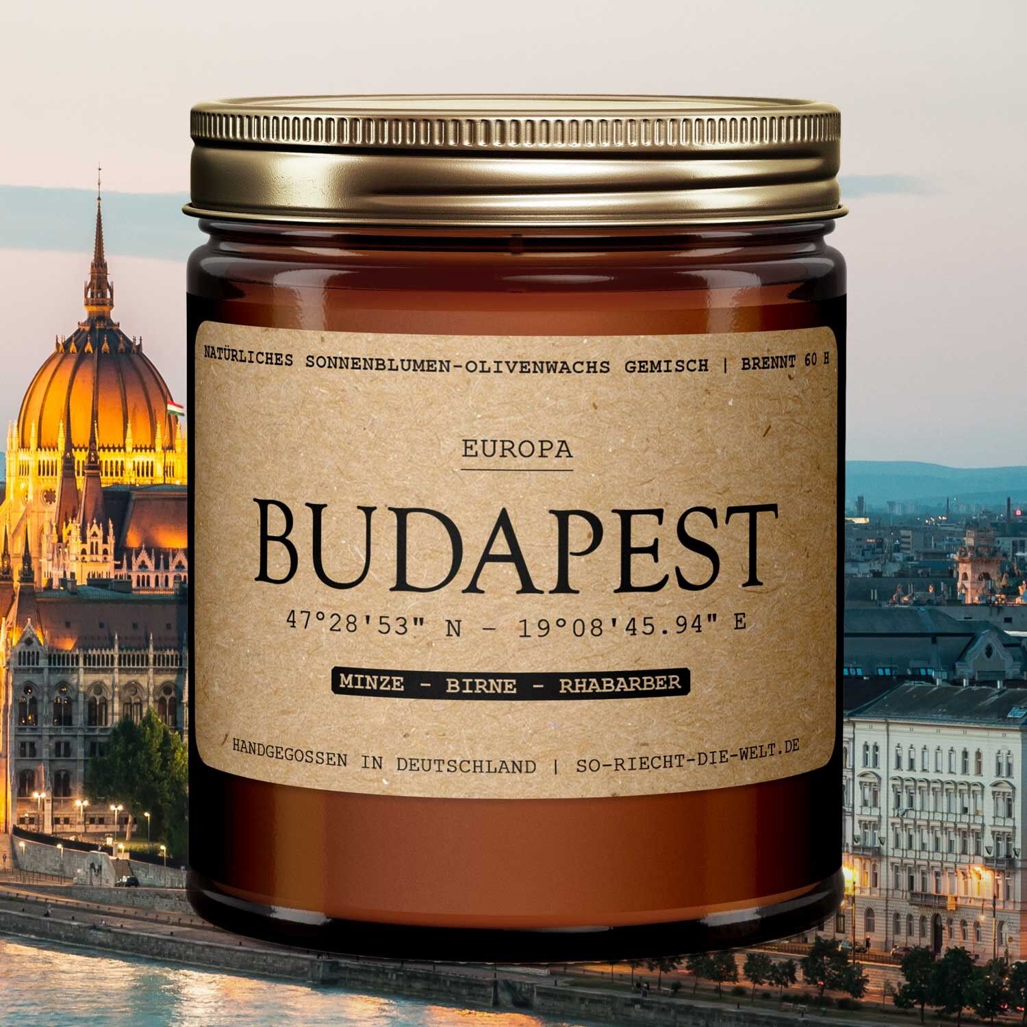Vela perfumada Budapest - menta | pera | ruibarbo