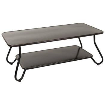 KIT TABLE D'APPOINT EN MÉTAL NOIR 120x60x46,5h cm référence 18840 1