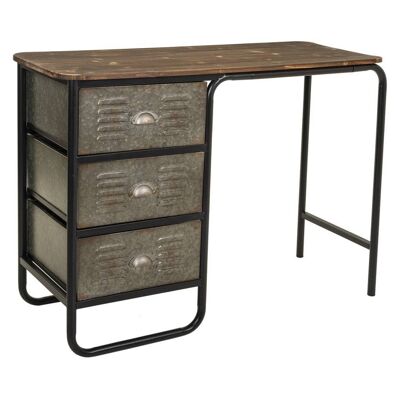 Kit mesa escritorio de metal y madera con 3 cajones referencia 18515