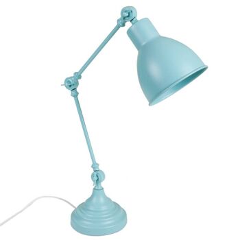 Lampe col de cygne de table en métal bleu référence 17979