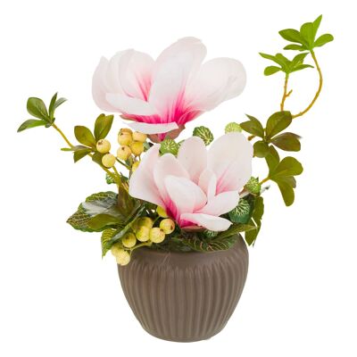 Maceta de ceramica con ramo de flores referencia 20397