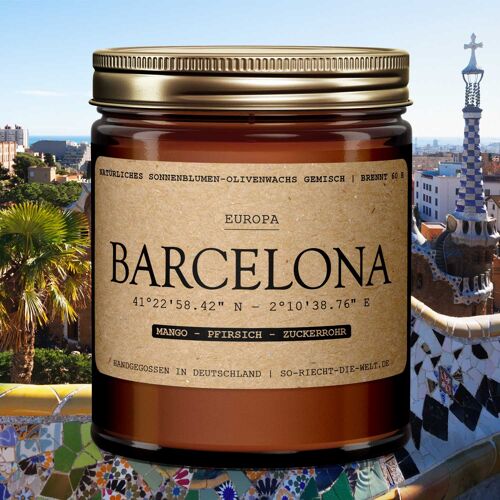 Barcelona Kerze - Mango | Pfirsich | Zuckerrohr