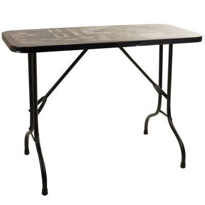 MESA RECTANGULAR DE METAL NEGRO 100x47x75h referencia 24463