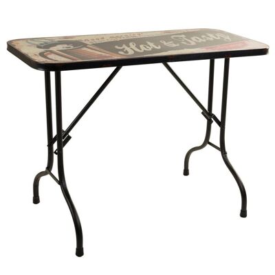 MESA RECTANGULAR DE METAL NEGRO 100x47x75h cm referencia 24464