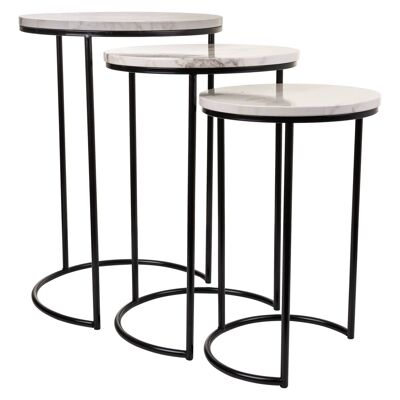 Mesas metal y madera set 3pcs referencia 23696