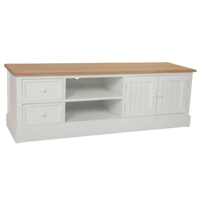 MUEBLE BAJO DE MADERA LAC BLANCO Y NATURAL 150x45x50h cm referencia 17449