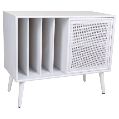 Mueble bajo de madera y rejilla en blanco referencia 23343