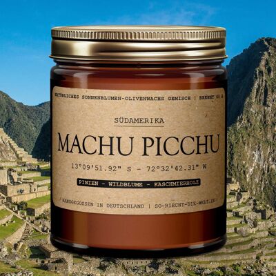 Vela Machu Picchu - pinos | flores silvestres | madera de cachemira