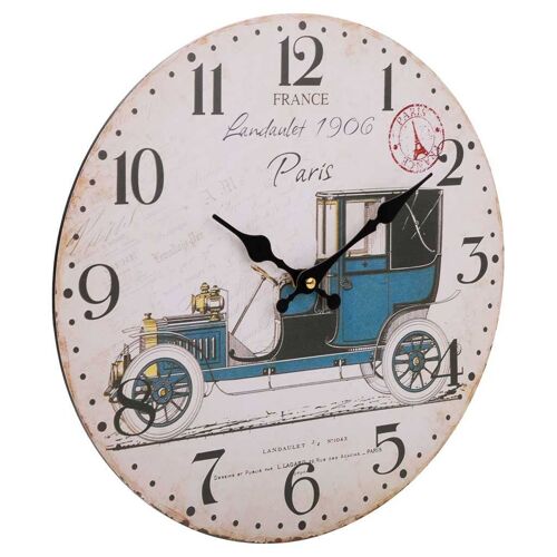 RELOJ DE PARED DE MADERA BLANCO D34x2h cm referencia 24518