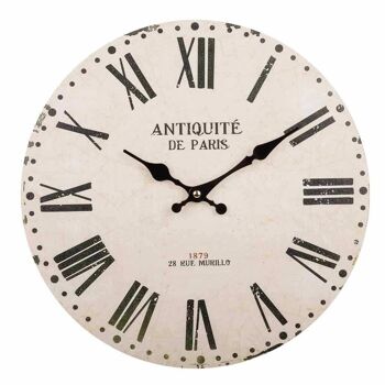 HORLOGE MURALE BOIS BLANC D34x2 référence 24448