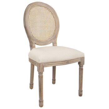 CHAISE EN BOIS REMBOURREE ET GRILLE 48x46x48/96h cm référence 18304 1