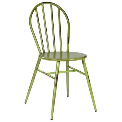 SILLA DE METAL LACADO VERDE VINTAGE 42x52x86h cm referencia 14315