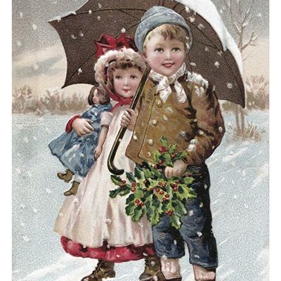 Schnee-Postkarte