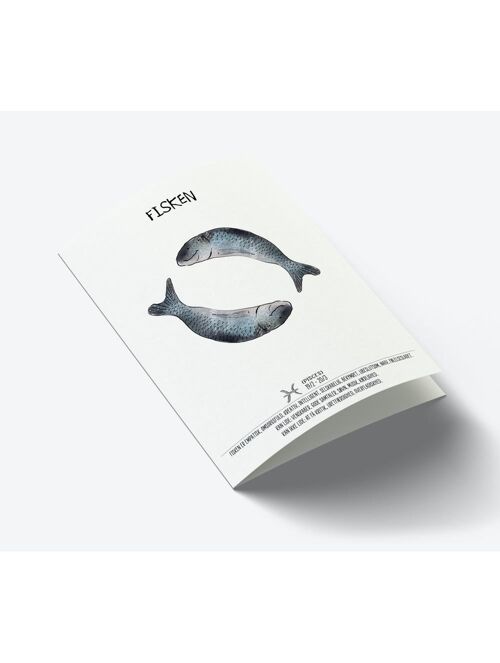 Pisces zodiac A7 card