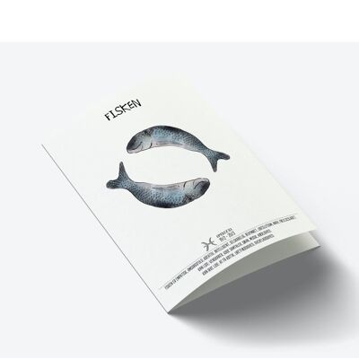 Pisces zodiac A7 card