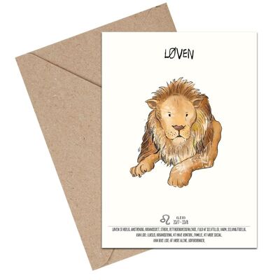 Leo zodiac A6 card