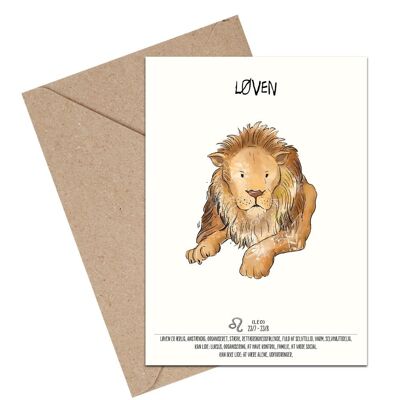 Leo zodiac A6 card