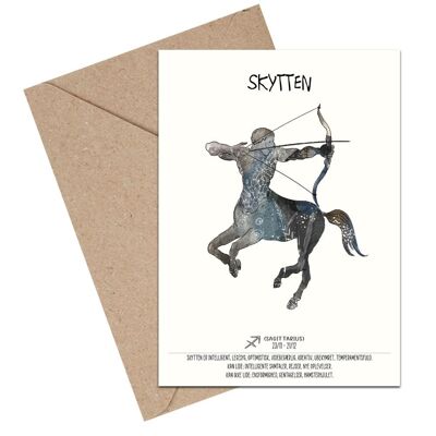 Sagittarius zodiac A6 card