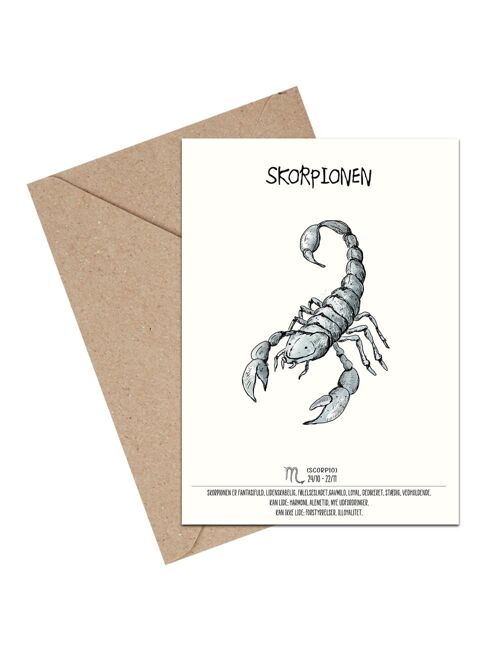 Scorpio zodiac A6 card