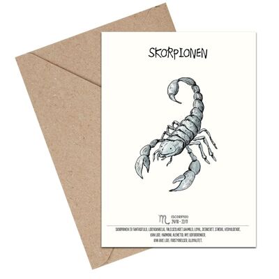 Scorpio zodiac A6 card