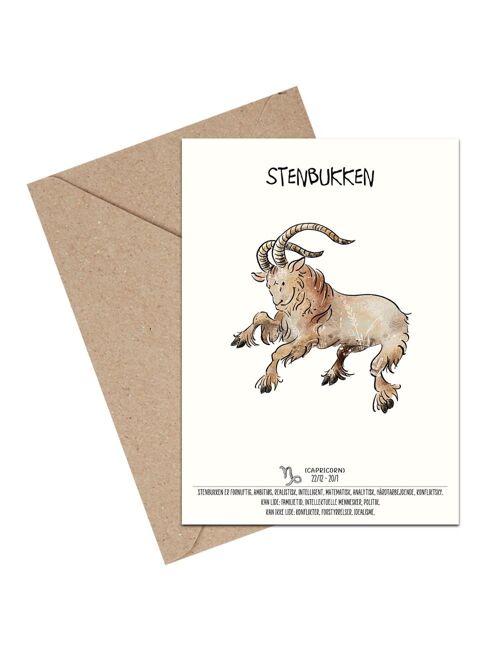 Capricorn zodiac A6 card