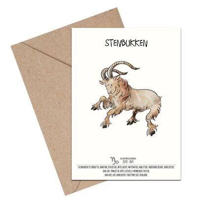 Capricorn zodiac A6 card