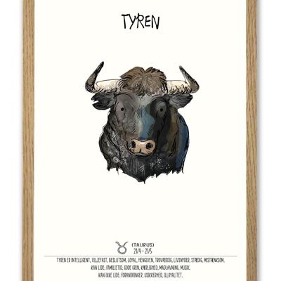 Poster A4 dello zodiaco del Toro