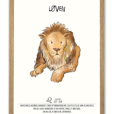 Poster A4 dello zodiaco Leone