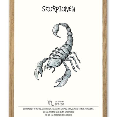 Póster Escorpio zodiaco A4