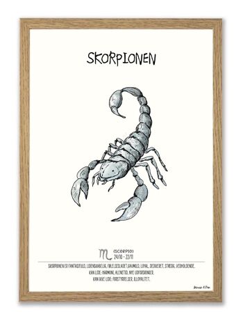 Affiches A4 du zodiaque du Scorpion