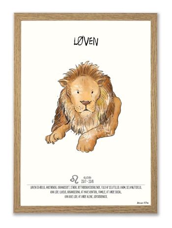Affiche A3 du zodiaque Lion
