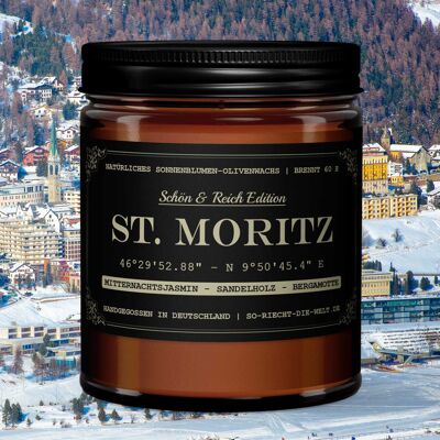 Candela profumata St. Moritz - Schön & Reich Edition - gelsomino di mezzanotte | legno di sandalo | bergamotto