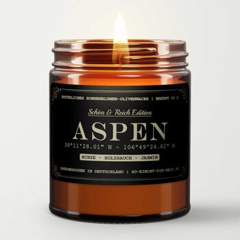 Bougie parfumée Aspen - Belle édition riche - Menthe | fumée de bois | jasmin 2