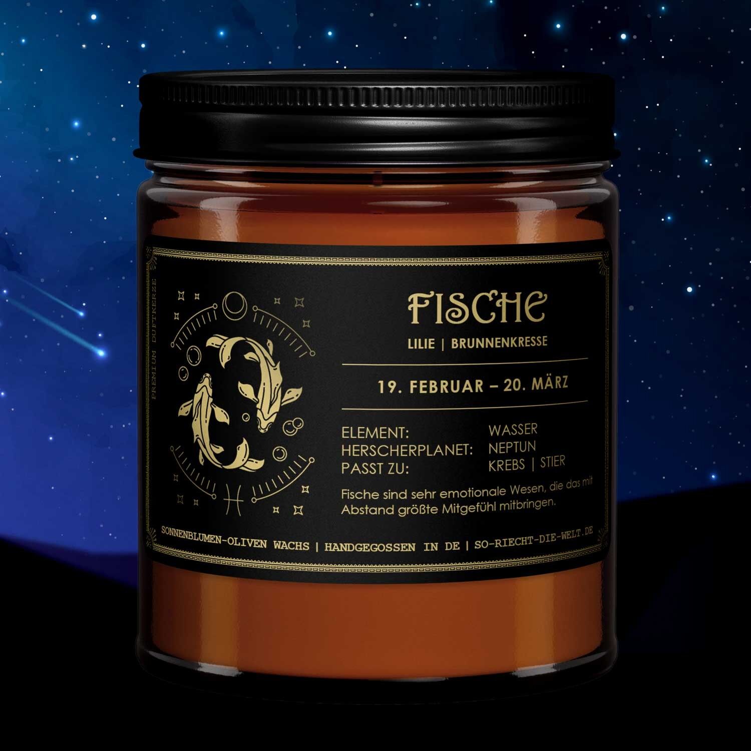 Vela perfumada del zodiaco Piscis - Lirio | berro