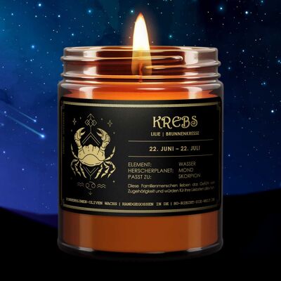 Cancer Zodiac Scented Candle - Lily | watercress