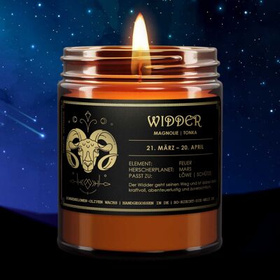 Aries Zodiac Scented Candle - Magnolia | tonka