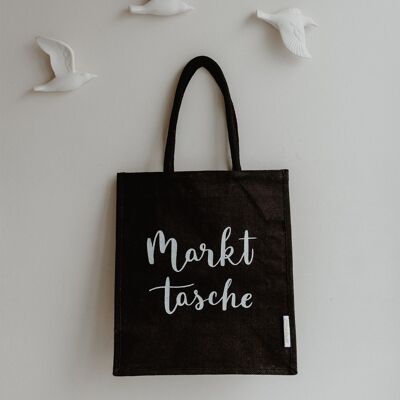 Sac de marché en jute noir (PU = 5 pièces)