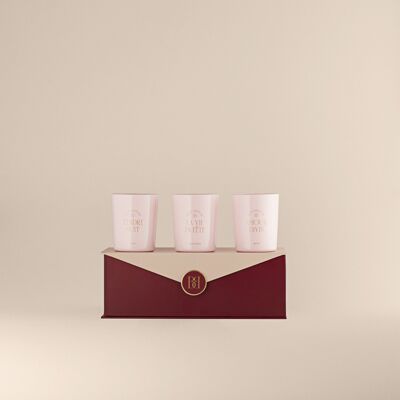 TRIO OF SCENTED CANDLES - MADE IN FRANCE - VEGETABLE WAX