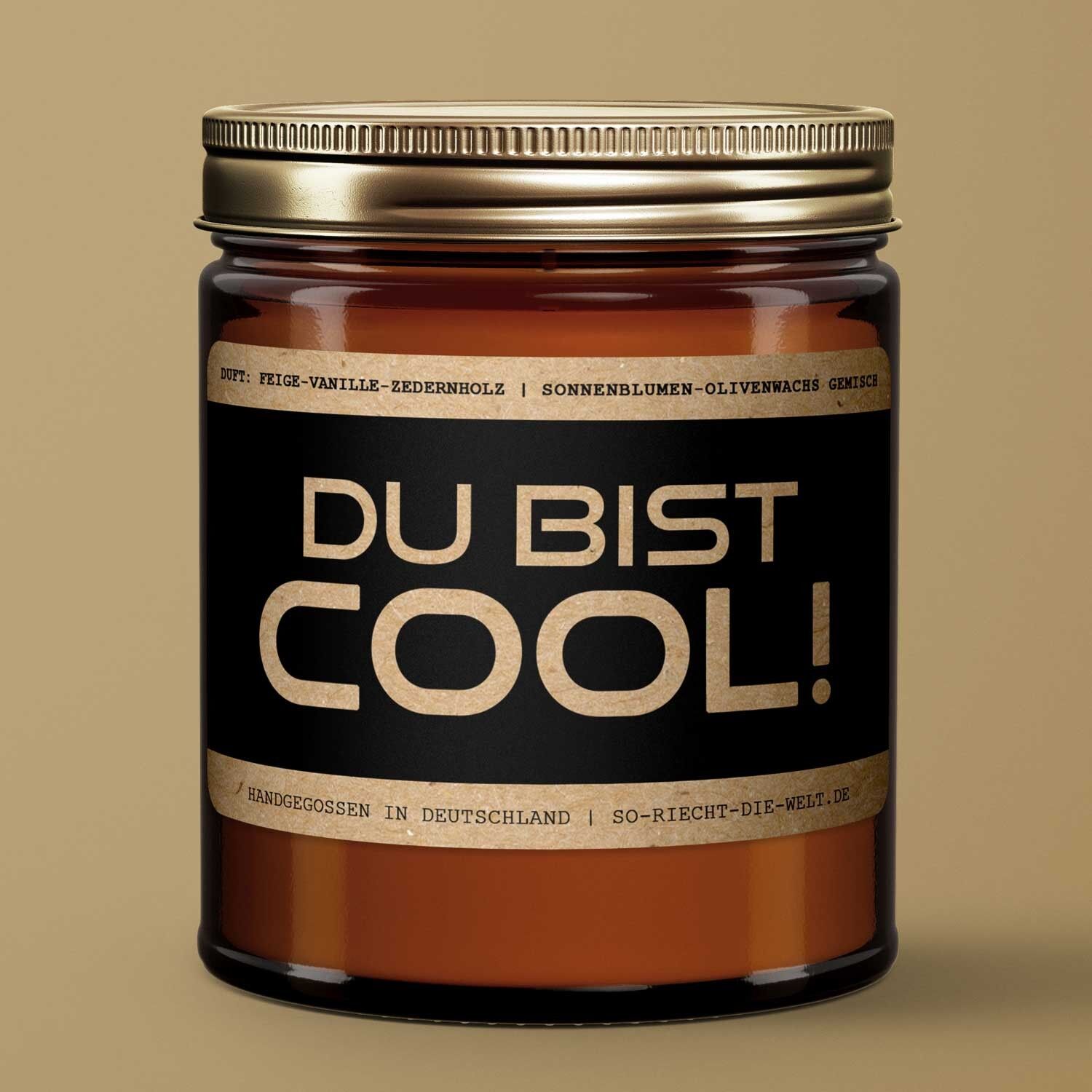 Candela con messaggio motivazionale "Sei COOL!"Profumo: Fico-Vaniglia-Legno di Cedro