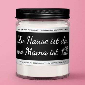 Bougie parfumée Mama "Home is where Mama is." Parfum : énorme bouquet de fleurs 3