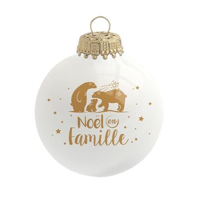 Boule de Noël - Noël en Famille - en verre