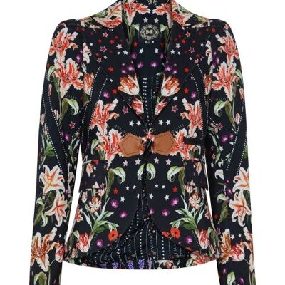 BLAZER ESTAMPADO FLORES NEGRO